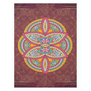 Toalha De Mesa Mandalas em padrões mistos de Maroon