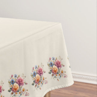 Toalha De Mesa Mantel  Beige Flores para Celebrar