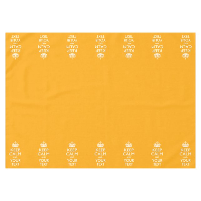 Toalha De Mesa Mantenha Calma Personalizada E Seu Texto Amarelo (Frente (Horizontal))
