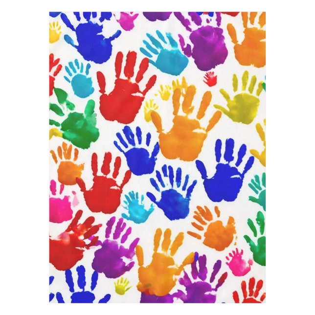 Toalha De Mesa Mão ColoridaImpressão (Frente)