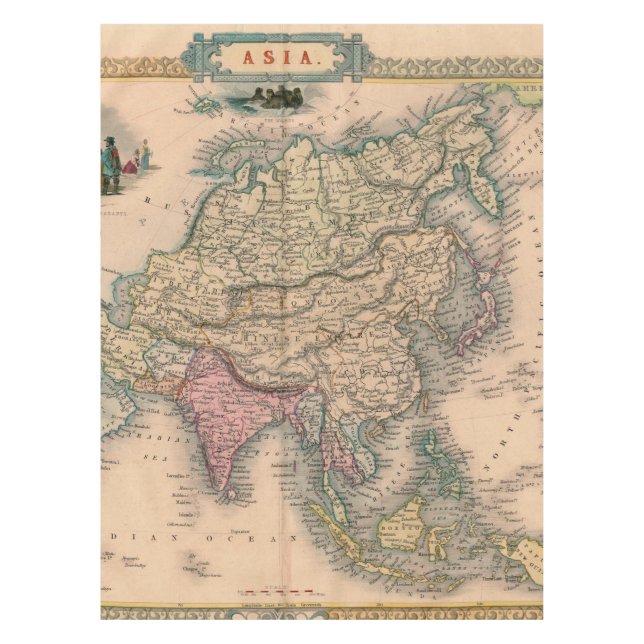 Toalha De Mesa Mapa antigo antigo inspirado (11) (Frente)
