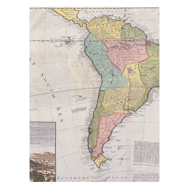 Toalha De Mesa Mapa antigo antigo inspirado (8) (Frente)