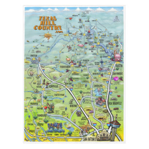 Toalha De Mesa Mapa do Texas Hill Country