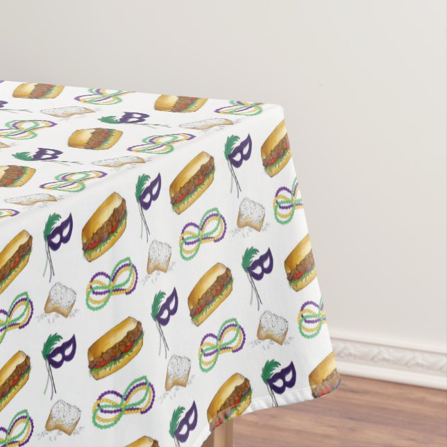 Toalha De Mesa Mardi Gras Beignet Miçanga Mask New Orleans NOLA (Posição Original)