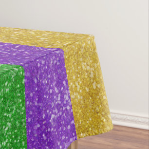 Toalha De Mesa Mardi Gras Colors Glitter Strike Bling