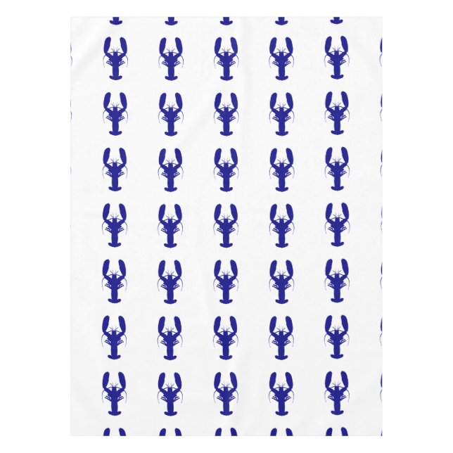 Toalha De Mesa Marinho Azul Na Lagosta De Decoração Costeira Bran (Frente)