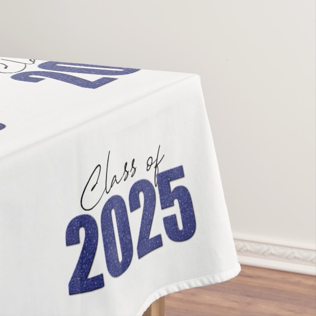 Toalha De Mesa Marinho Blue Glitter Classe de 2025 (Posição Original)