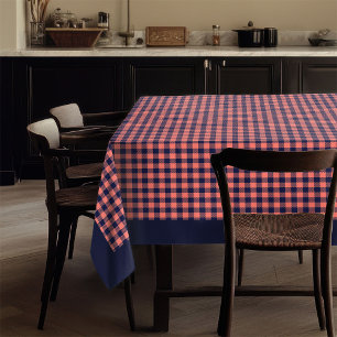 Toalha De Mesa Marinho de Coral Moderno Tablecloth Trendy Xadrez