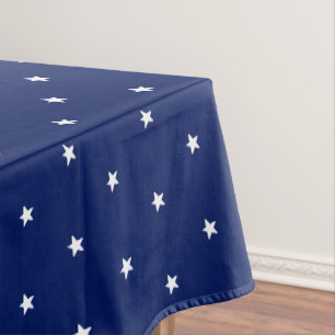 Toalha De Mesa Marinho de estrelas brancas azuis
