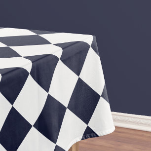 Toalha De Mesa Marinho de padrão verificado Mesa de jantar branco