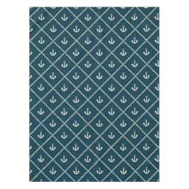 Toalha De Mesa Marinho E Padrão De Âncora