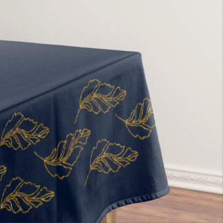 Toalha De Mesa Marinho e tecido de Mesa elegante folha Dourada