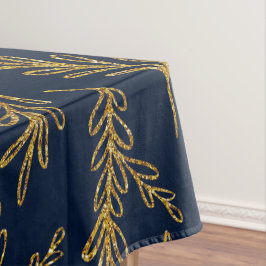 Toalha De Mesa Marinho Elegante e Dourado tecido da Mesa Floral