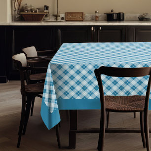 Toalha De Mesa Marinho quente e mesa azul com Design Xadrez