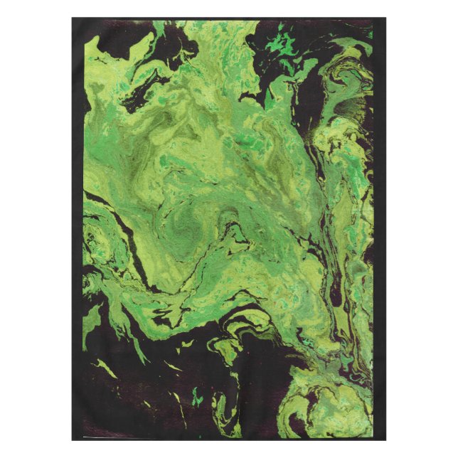 Toalha De Mesa Mármore verde preto (Frente)