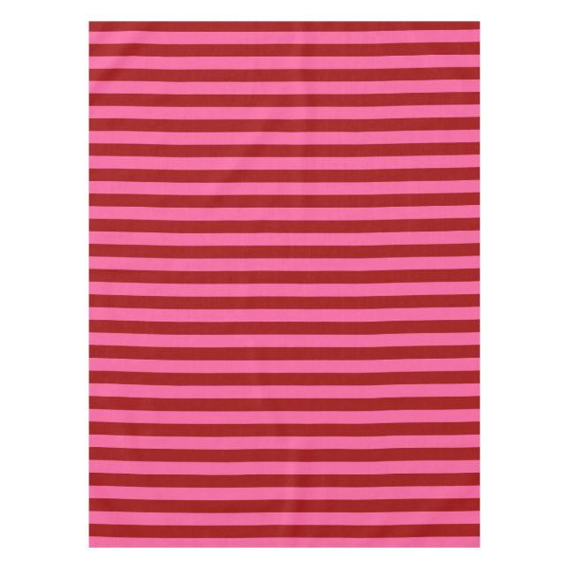 Toalha De Mesa Maroon Red Pink Stripes Design (Frente)