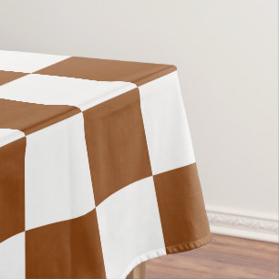 Toalha De Mesa Marrom e branco verificados
