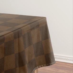 Toalha De Mesa Marrom e Xadrez Marrom Escuro Atemporal e Aconcheg