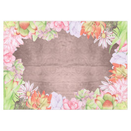 Toalha De Mesa Marrom Suculente de Aquarela Magnética