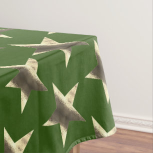 Toalha De Mesa Marrom verde russo estrelas padrão Natal festivo