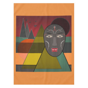 Toalha De Mesa Máscara abstrato africana em cores retrorativas d