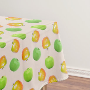 Toalha De Mesa Máscaras verdes lindas em bege claro