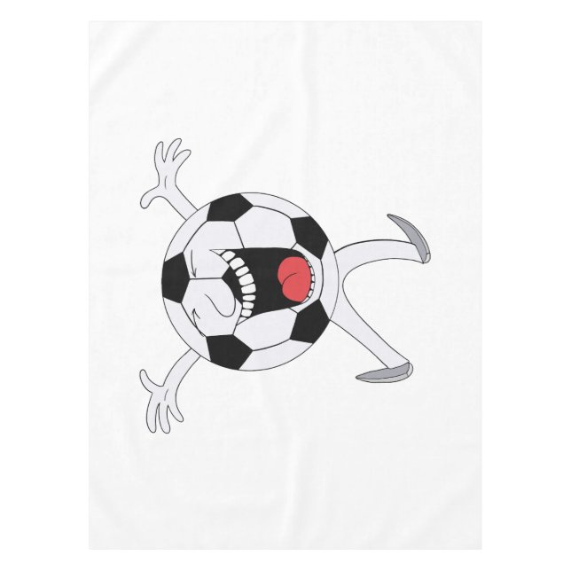 Toalha De Mesa Mascote Bola de Futebol Sorridente (Frente)