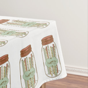 Toalha De Mesa Mason jar e palha de picnic