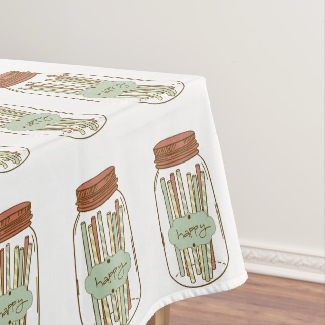 Toalha De Mesa Mason jar e palha de picnic (Posição Original)