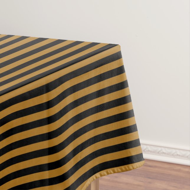 Toalha De Mesa Matte Dourado e Black Stripe (Posição Original)