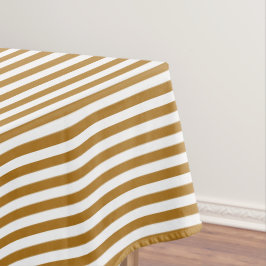 Toalha De Mesa Matte Dourado e White Stripe
