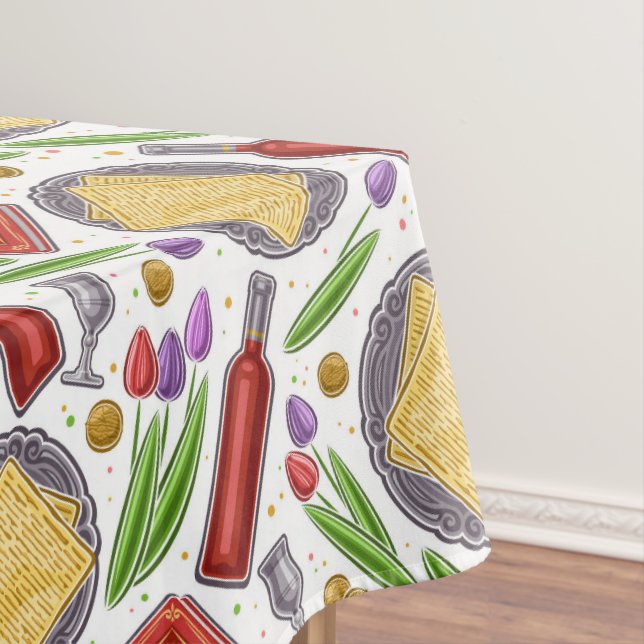 Toalha De Mesa Matzah Flatpão E Vinho (Posição Original)