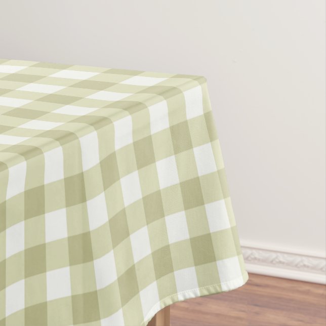 Toalha De Mesa Meadow Gingham - xadrez verde de sábio. (Posição Original)
