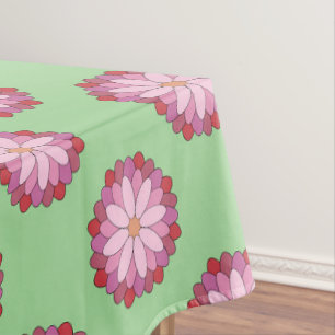 Toalha De Mesa Medalhão Verde-Asiático Pastel Rosa Floral