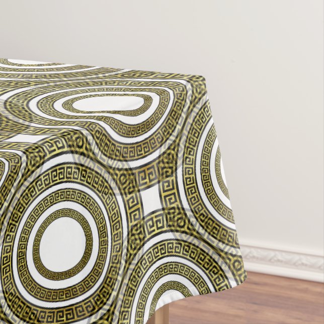 Toalha De Mesa Medidor-Chave Grego em Simetria Geométrica Artdeco (Posição Original)