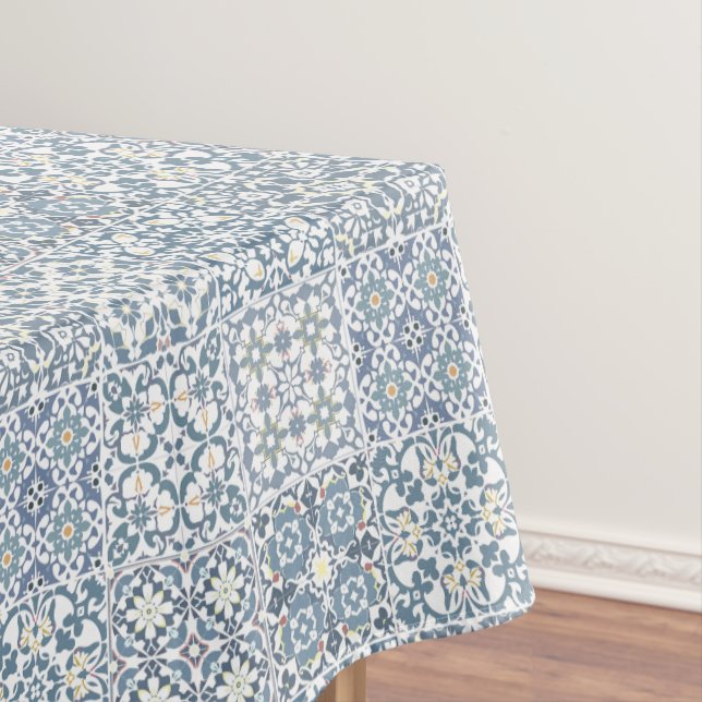 Toalha De Mesa Mediterranean Tiles, Moroccan, Majolica, Azulejo (Posição Original)