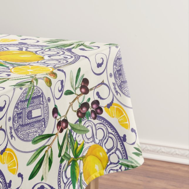 Toalha De Mesa Mediterrâneo,estilo tucano,azeitonas,padrão       (Posição Original)