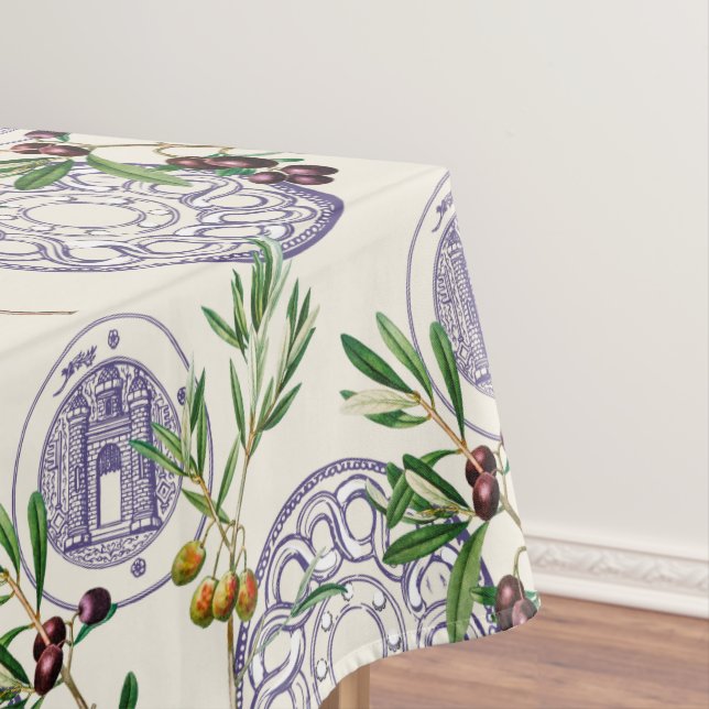 Toalha De Mesa Mediterrâneo,estilo tucano,padrão de azeitonas     (Posição Original)