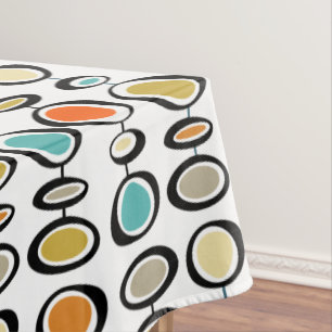 Toalha De Mesa Meio século Colorido dos Círculos Retro-Abstrato m