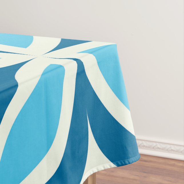 Toalha De Mesa Meio século geométrico Marinho Azul (Posição Original)