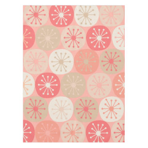 Toalha De Mesa Meio século Modern Atomic Retro Dots Vintage Pink