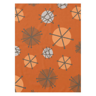 Toalha De Mesa Meio século Modern Starbursts Queimados Laranja