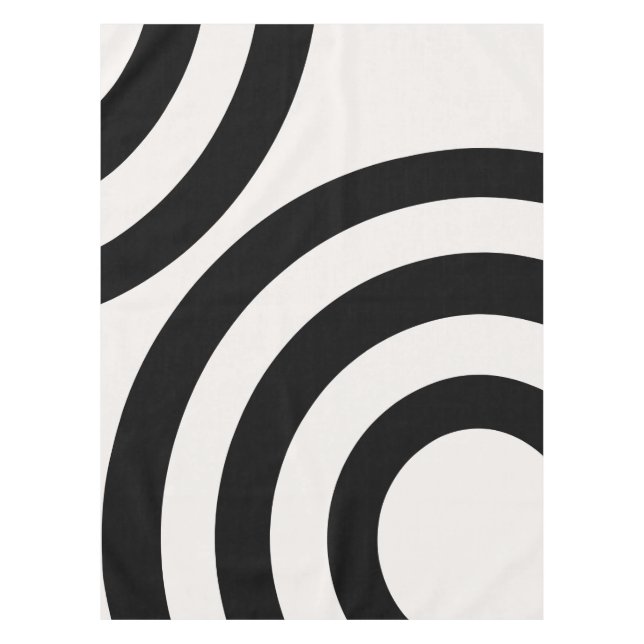 Toalha De Mesa Meio século Moderno Arcos Preto e Branco (Frente)