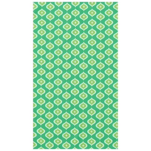 Toalha De Mesa Meio século Moderno Geométrico Verde Retroativo (Frente)