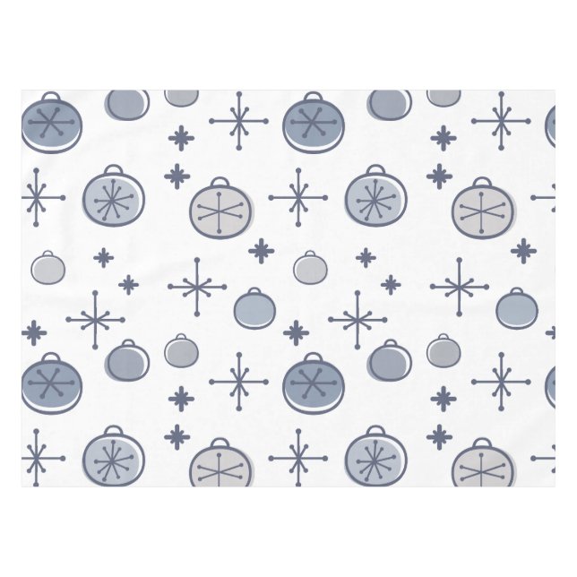 Toalha De Mesa Meio século Moderno Retron Christmas Art Silver (Frente (Horizontal))