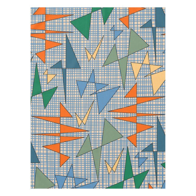 Toalha De Mesa Meio século Moderno Triangulação Abstrato Atômica (Frente)