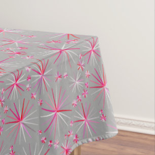 Toalha De Mesa Meio século Sputnik, Cinza e Fuchsia