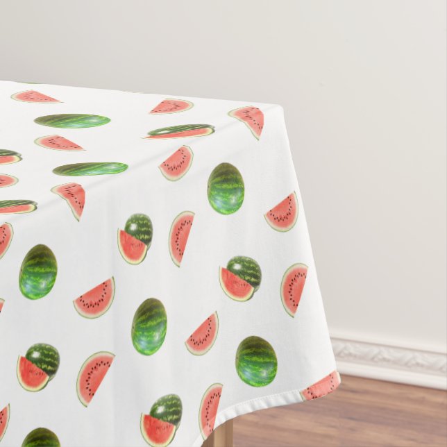 Toalha De Mesa Melancias tropicais em Tablecloth Branca (Posição Original)