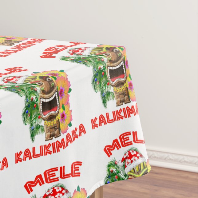 Toalha De Mesa Mele Kalikimaka Papai Noel Tiki (Posição Original)