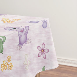 Toalha De Mesa Meninas Fofas Dino Aniversário Dinossauro